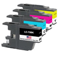 U.S. Remanufactured for Brother LC75 1 Black /  3 Color Ink Cartridges 4-pack
