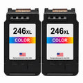 U.S. Remanufactured for Canon CL-246XL Color High Yield Ink Cartridge Twin Pack