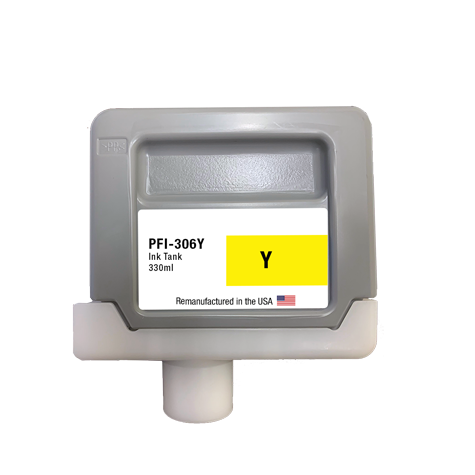 Yellow ink tank labeled 'PFI-306Y' on a white background