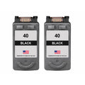 U.S. Remanufactured for Canon PG-40 Black Ink Cartridge Twin Pack