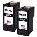 U.S. Remanufactured for Dell Series 9 MK992 Black Ink Cartridges Twin Pack