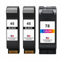U.S. Remanufacturedfor HP 45 2 Black / 78 1 Color 3-Pack Ink Cartridges