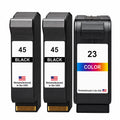 U.S. Remanufactured for HP 45 2 Black / 23 1 Color 3-Pack Ink Cartridges