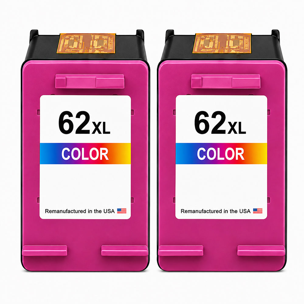 Remanufactured HP 62XL Tri-Color Ink Twin Pack (C2P07AN)
