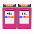 U.S. Remanufactured for HP 63XL (F6U63AN) Tri-Color Twin Pack Ink Cartridges