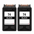 U.S. Remanufactured for HP 74 (CB335WN) Black Twin Pack Ink Cartridges