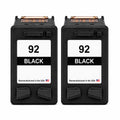 U.S. Remanufactured for HP 92 (C9362WN) Black Twin Pack Ink Cartridges