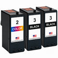 U.S. Remanufactured for Lexmark #3 2 Black / #2 1 Color Ink Cartridge 3-Pack