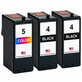 U.S. Remanufactured for Lexmark #4 2 Black / #5 1 Color Ink Cartridges 3-Pack