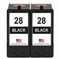 U.S. Remanufactured for Lexmark #28 18C1428 Black Ink Cartridge Twin Pack