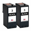U.S. Remanufactured for Lexmark #3 Black Ink Cartridges Twin Pack