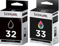 New, Pre-Owned - Lexmark 18C0532 #32/#33 Black & Color Twin Pack ink Cartridges