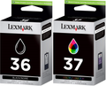 New, Pre-Owned - Lexmark 18C2229 36 & 37 Ink Cartridge (Black & Color, 2-Pack)