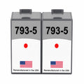 U.S. Remanufactured for Pitney Bowes 793-5 Fluorescent Red Ink Cartridges Twin Pack